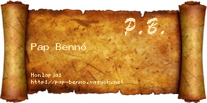 Pap Bennó névjegykártya